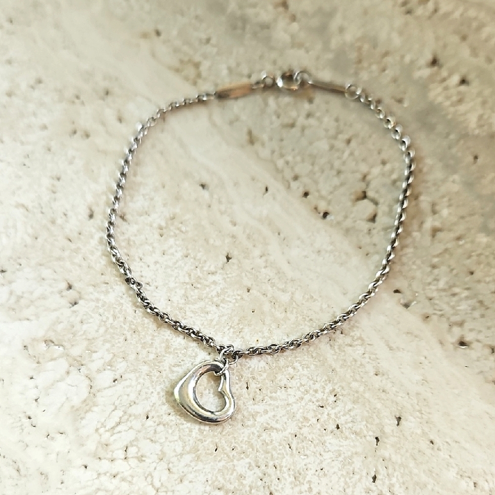 Tiffany & Co Elsa Peretti Heart Charm Bracelet